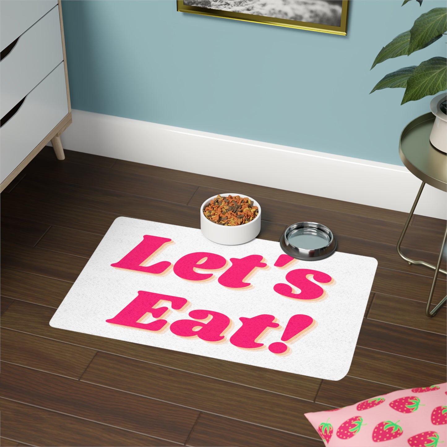 Let's Eat! Pet Food Mat (12x18)